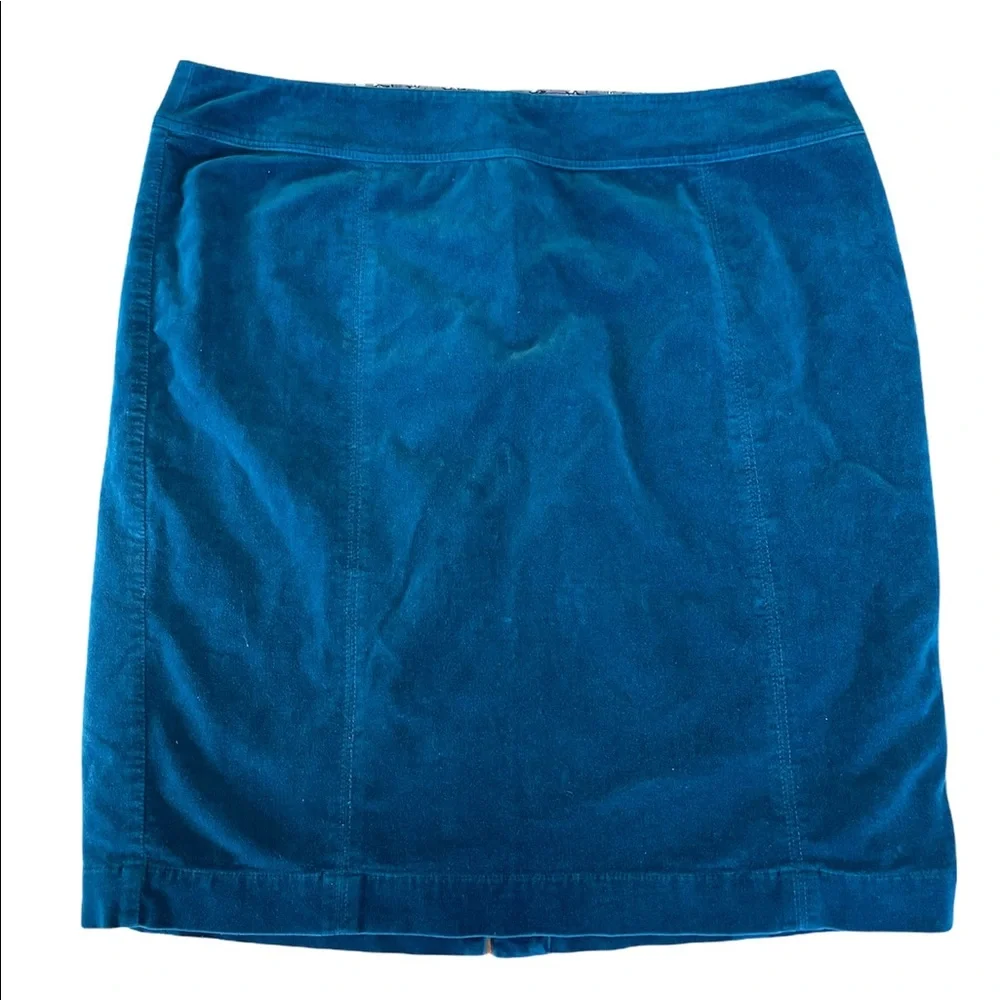 Boden velvet straight skirt, dark turquoise, size 14R